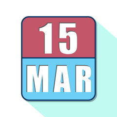march 15th. Day 15 of month,Simple calendar icon on white background. Planning. Time management. Set of calendar icons for web design. spring month, day of the year concept