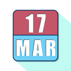 Fototapeta premium march 17th. Day 17 of month,Simple calendar icon on white background. Planning. Time management. Set of calendar icons for web design. spring month, day of the year concept