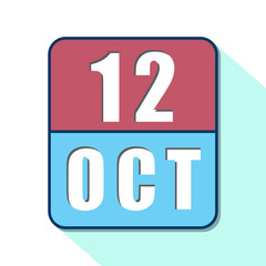 october 12th. Day 12 of month,Simple calendar icon on white background. Planning. Time management. Set of calendar icons for web design. autumn month, day of the year concept