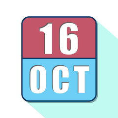 october 16th. Day 16 of month,Simple calendar icon on white background. Planning. Time management. Set of calendar icons for web design. autumn month, day of the year concept