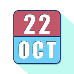 october 22nd. Day 22 of month,Simple calendar icon on white background. Planning. Time management. Set of calendar icons for web design. autumn month, day of the year concept