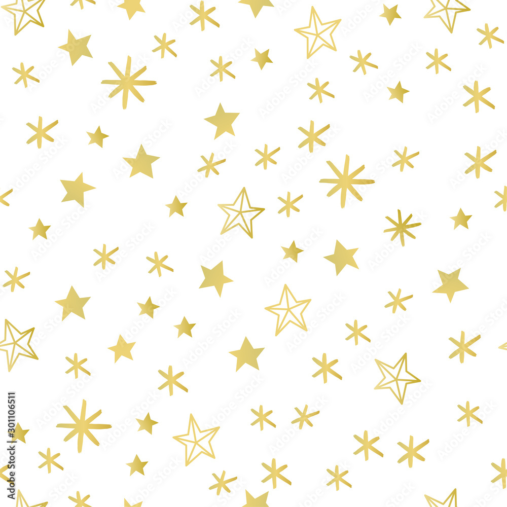 Wall mural vector seamless pattern with doodle stars