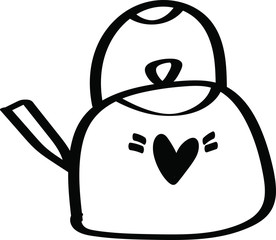 teapot Single hand drawn elements New Year greeting cards, posters, stickers and seasonal design. Isolated on white background. Doodle vector illustration
