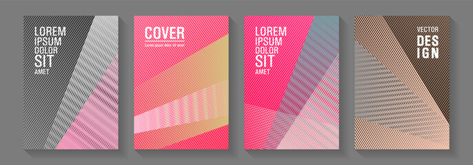 Brochure cover layouts vector geometrics.