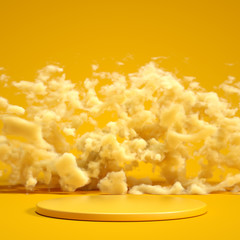 Minimalism background with smoke and clouds. 3d illustration, 3d rendering.