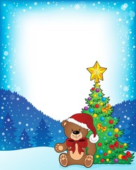 Christmas teddy bear topic frame 1