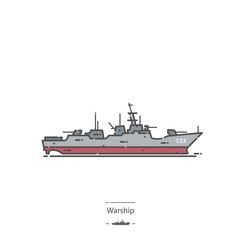 Warship - Line color icon © zelimirzarkovic