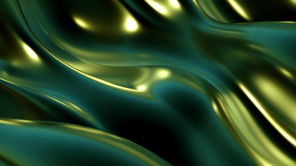 Luxury background with metal drapery fabric. 3d illustration, 3d rendering.