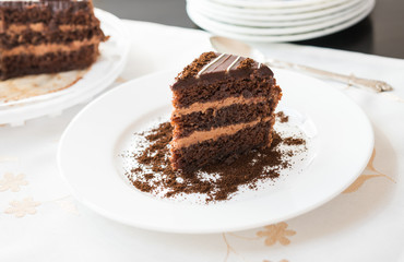 Chocolate cake slice