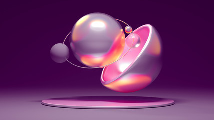 Elegant minimalism geometry background. 3d illustration, 3d rendering.