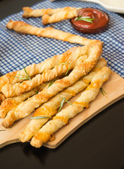 Cheese bread. Homemade Cheesy Breadsticks