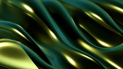 Obraz premium Luxury background with metal drapery fabric. 3d illustration, 3d rendering.