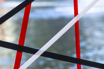 red and black ribbons in the wind