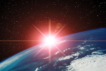 Wonderful sunrise. The elements of this image furnished by NASA.