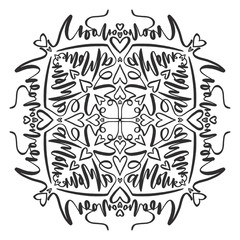 Ornamental Mandala. Tattoo art design. Unique ornament pattern for greeting cards.
