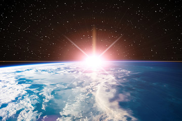 Wonderful sunrise. The elements of this image furnished by NASA.