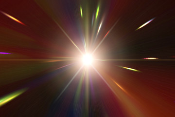 Obraz premium Light stripes. Sunburst in galaxy. Hyper jump. The elements of this image furnished by NASA.