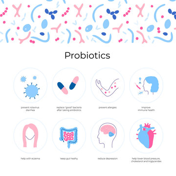 Vector isolated illustration of probiotics 