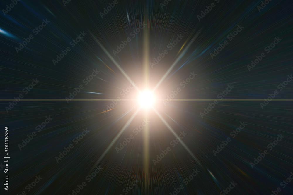 Wall mural light stripes. sunburst in galaxy. hyper jump. the elements of this image furnished by nasa.