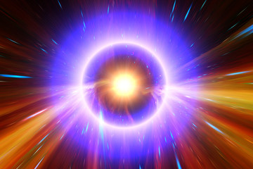 Big light ring in the center of universe. Splash. Big bang. The elements of this image furnished by NASA.
