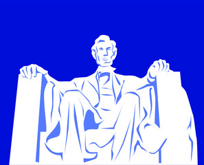 Vector illustration of the Abraham Lincoln monument in Washington DC, USA