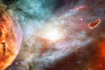 Plakat Marvelous galaxy in a deep space. The elements of this image furnished by NASA.