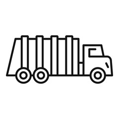 Garbage city truck icon. Outline garbage city truck vector icon for web design isolated on white background