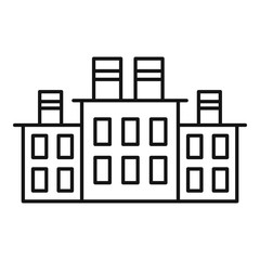 Garbage recycling factory icon. Outline garbage recycling factory vector icon for web design isolated on white background