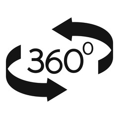 360 degrees icon. Simple illustration of 360 degrees vector icon for web design isolated on white background