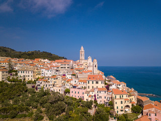 Fototapeta premium Vista aerea di Cervo, Liguria, Italia