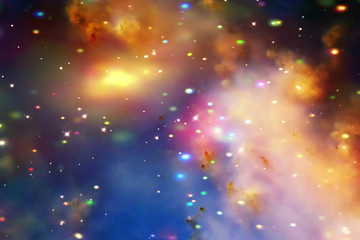 Star cluster and galaxy. The elements of this image furnished by NASA.