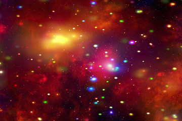 Star cluster and galaxy. The elements of this image furnished by NASA.