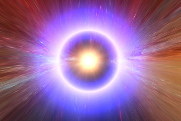 Big light ring in the center of universe. Splash. Big bang. The elements of this image furnished by NASA.