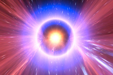 Big light ring in the center of universe. Splash. Big bang. The elements of this image furnished by NASA.