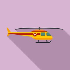 Rescue helicopter icon. Flat illustration of rescue helicopter vector icon for web design