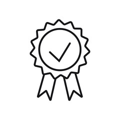 Quality guarantee icon in trendy outline style design. Vector graphic illustration. 