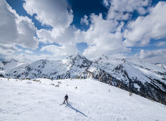 View of the Vihren and Kutelo peaks in the Pirin mountains in Bulgaria