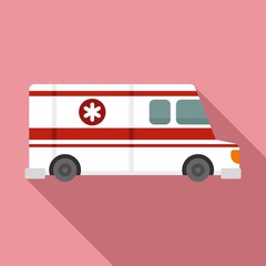 Ambulance vehicle icon. Flat illustration of ambulance vehicle vector icon for web design