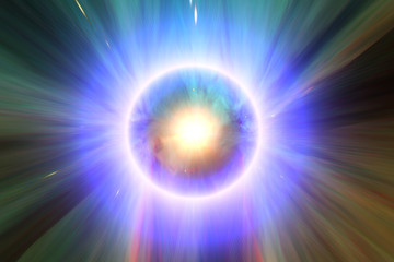 Big light ring in the center of universe. Splash. Big bang. The elements of this image furnished by...