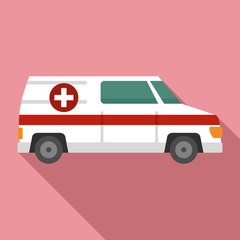 Paramedic ambulance icon. Flat illustration of paramedic ambulance vector icon for web design