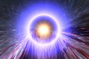 Big light ring in the center of universe. Splash. Big bang. The elements of this image furnished by NASA.