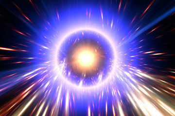 Big light ring in the center of universe. Splash. Big bang. The elements of this image furnished by NASA.
