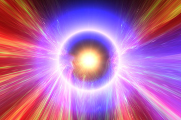 Big light ring in the center of universe. Splash. Big bang. The elements of this image furnished by NASA.