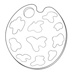 the palette for drawing paints.  illustration