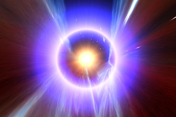 Big light ring in the center of universe. Splash. Big bang. The elements of this image furnished by NASA.