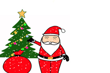 Image drow of Santa Claus on white background