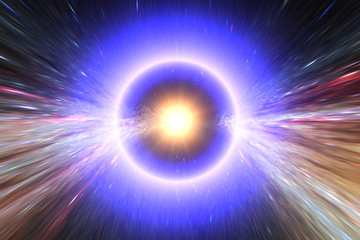 Big light ring in the center of universe. Splash. Big bang. The elements of this image furnished by NASA.