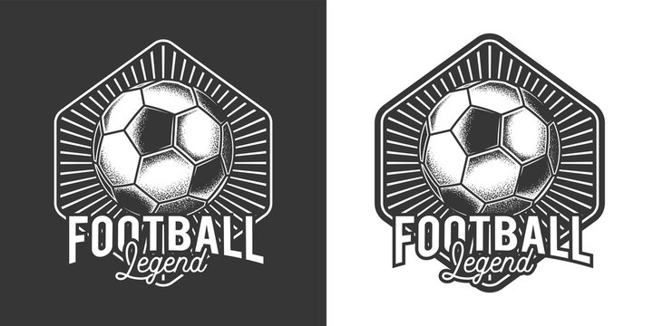Original monochrome vector logo of the football club in retro style