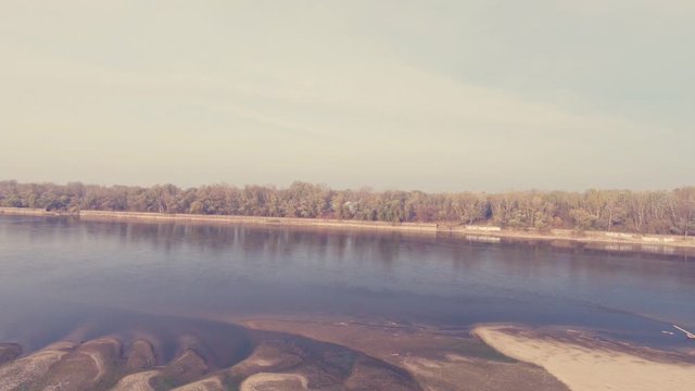 Vistula River and Wilan&oacute;w Zawady Beach in Warsaw Poland part DD