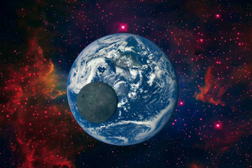 Abstract space background with earth. The elements of this image furnished by NASA.